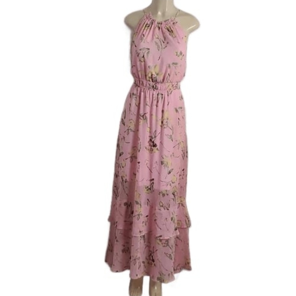 NWT Adyson Parker Foral Pink Halter Maxi Dress Party/Cocktail Size 1X